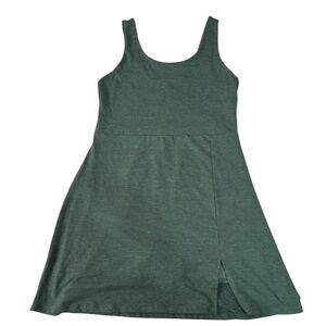 Green Sleeveless sporty Dress with shorts